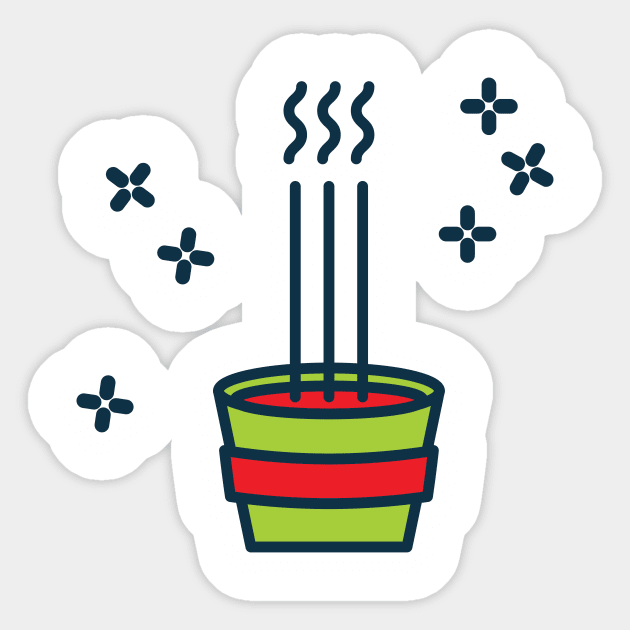 Incense Cup Sticker by Jonathan Wightman